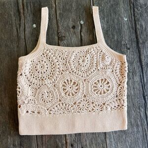 J. Crew Cropped crochet tank top, NWT
